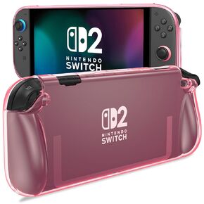 ProCase Protective Case for Nintendo Switch 2 2025, Clear Cover Protector, Anti-Scratch, Shock-Absorption, Ergonomic Grip Design, Easy to Install -Black