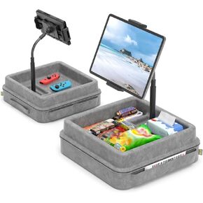 KDD Tablet Pillow Holder - 360°Adjustable iPad Pillow Stand for Lap, Bed and Desk - Gooseneck Tablet Soft Pad Dock with Storage Tray and Pocket Compatible with iPad Pro 12.9, Air Mini, Phone, E-Reader