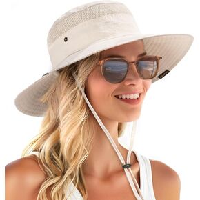 Sun Hats for Women Men Breathable Wide Brim Fishing Hat Hiking Summer UV Protection Bucket Hats UPF 80+
