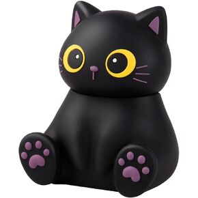 JINSERTA Portable Mini Cartoon Bluetooth Speaker with Phone Holder Mini Animal Cute Kids Wiressless Speaker Built-in Mic, Hands-Free Call for Home Trip Gift (Black-Cat)