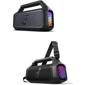 Soundcore Boom 2 Boom 2 Plus Outdoor Speaker, 140W, 2+2 Channel, BassUp 2.0, 20H, Fast Charge, IPX7 Waterproof, RGB Lights, USB-C, Power Bank, BT 5.3, Portable Bluetooth Speaker