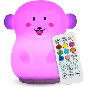 Combined Bluetooth Speaker & Nightlight With 9 Color Emissions, Child Friendly Silicone & BPA Free, USB Recharging, Receives Audio From Computer, Phone Or Tablet, and includes Remote Control (Owl)