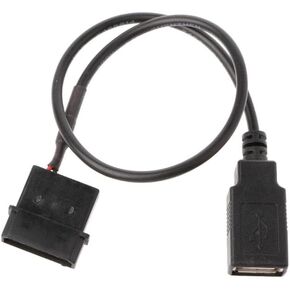 30cm PC Internal 5V 2-Pin IDE Molex to USB 2.0 Type A Female Power Adapter Cable