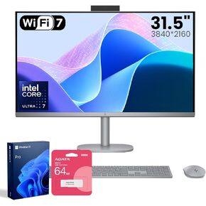 HP OmniStudio X 32 Pro Business AI All-in-One Desktop, 31.5" UHD 3840*2160 550-nit IPS, Intel Ultra 7 155H, 32GB DDR5, 1TB SSD, Wi-Fi 7, Wireless KB&M, 5MP Cam, Bundle with Adata UC310 64GB USB Drive