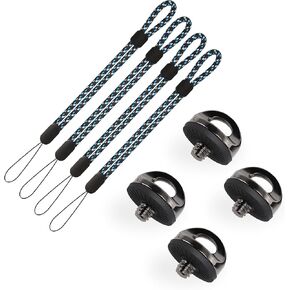 JUNART Camera Strap Screws with Wrist Strap Lanyard, Adapter Screw for Selfie Stick, DSLR Cameras, Quick-Install Tripod Screw
