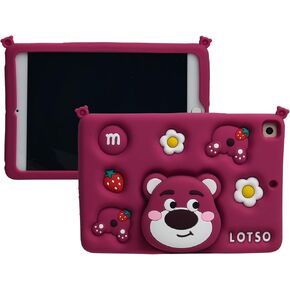 Cartoon Case for iPad 10.2"，MONEHOYSY Cute Soft Silicone Kickstand [Drop Proof,Shock Proof,Anti Slip] Back Stand Cover Case for Kids Children Teens Girls Boys (Kitty-1)