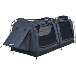 Kakadu Canvas Swag Tent, 1 Person, Australian Polycotton Camping Ground Tent, All Seasons, Waterproof, with 2.75" Foam Mattress, LED Lighting, Carry Bag