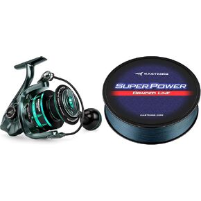 KastKing Kapstan Elite HS Saltwater Spinning Reel & Superpower Braided Fishing Line