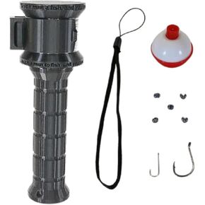 Hand Reel Lightweight Fishing Kit with Spooled Line, Hooks, Weights, Bobber, and Wrist Lanyard for Backpacking, Hiking, Camping, Survival, Emergency, and Minimalist Gear