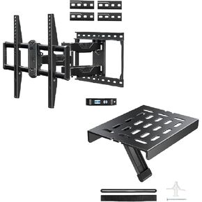 Mounting Dream Full Motion TV Mount for Most 42-70 Inch TVs, Adjustable TV Wall Mount Swivel and Tilt MD2617-24K, Mounting Dream Adjustable TV Top Shelf Mount Holder for fire TV MD5605