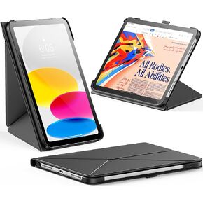 INFILAND Case for iPad (A16) 11th Generation 11 Inch 2025, iPad 10th Generation 10.9 Inch 2022 – Slim Magnetic Origami Cover with Pencil Holder, Multi-Angle Stand, Auto Wake/Sleep,Black