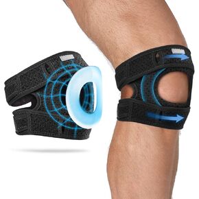 Fit Geno 1-Pack Patella Knee Brace for Knee Pain, Patellar Tendon Support Strap for Arthritis Tendonitis Running Jumpers Knee Hiking Basketball Volleyball Tennis Squats, S/M(Upper Knee:12-22 Inch)