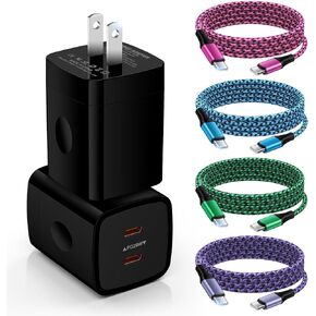 for iPhone 16 15/15 Plus/15 Pro Max/15 Pro 40W Dual Port USB Wall Fast Charger,iPad Pro Charger Fast Charging USB C Charger Block for iPad 10th Generation/Pro/Air 5th/4th,Mini 6th,Type C to C Cord 6FT