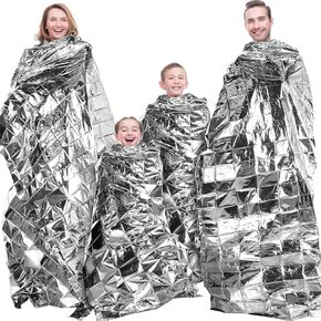 MAITYS 8 PCS بطانيات الطوارئ عالية الفضة عاكس ورقة رقائق الحرارة الحماية من الحماية من الإنقاذ التخييم مساحة المشي لمسافات طويلة ودفيئة حديقة تغطي ورقة نمو النبات