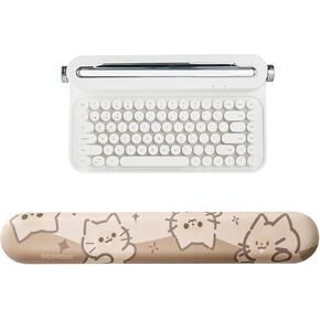YUNZII ACTTO B305 Wireless Keyboard(B305, Snow White), Keyboard Wrist Rest(Cat)