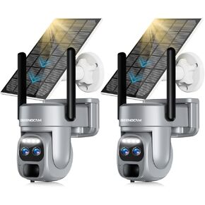BEENOCAM 4K/8MP Solar Security Cameras Wireless Outdoor, Dual Lens 360°PTZ Solar Camera Outdoor Wireless Cameras for Home Security with 2.4/5GHz, PIR Human Detection, Color Night Vision, 3-Way Audio