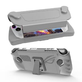 JDDWIN Full Case for ASUS Rog Ally 2023, Protective Handheld Case Skin with Detachable Front Shell Cover and Kickstand for Rog Ally,White