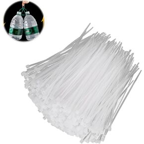 1000Pcs 3 X 100Mm/4Inch White Zip Ties 4 Inch Standard Standard Self - Locking Plastic Nylon Cable Tie Zip Ties White Nylon Tie Straps for Home Garden Office Travel and Workshop