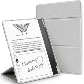 موقف الوقوف لكاتب Kindle (2022/2024 إصدار) ، غطاء Trifold الجلدي المتميز مع حامل القلم ، متوافق مع كاتب Kindle 10.2 بوصة ، النوم التلقائي/الاستيقاظ ، الرمادي