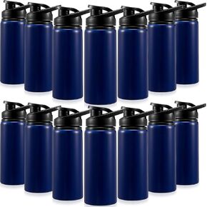 14 Pcs Aluminum Water Bottle 17 Oz Bike Water Bottles with Snap Lid Reusable Water Bottle Easy Carry Sports Water Bottle for Camping Hiking (Black) in Saudi Arabia