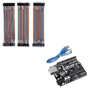 ELEGOO UNO R3 Board ATmega328P & ELEGOO 120pcs Multicolored Dupont Wire