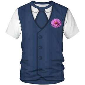Men's Rose Tuxedo Shirts Suit Shirt Funny Unisex T-Shirt Novelty Tux Tee Clothing
