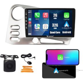 Kunfine CarPlay Android Auto Navigation Stereo GPS Radio Reverse Camera Display 9" IPS Touchscreen Headunit Tablet Pad Media Player for Toyota Corolla Matrix 2003-2008, if Applicable Quad Core 2G+32G