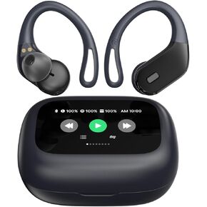 Bluetooth Headphones Wireless Ear buds with Touch Screen 80H Playtime Stereo Deep Bass IPX7 Waterproof Earbuds with Ear hooks Over Ear Earphones with Microphone for Running Workout Gym Work Sport