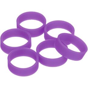uxcell 20Pcs Silicone Rubber Bands, 20x7mm Rubber Bands Rings Cable Ties Strong Elastic Bands Non-slip for Cord Wrapping Bag Wraps, Purple
