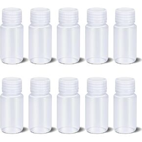 20Pcs Clear Pill Bottle, Plastic Reagent Bottle, 1oz Laboratory Grade Polypropylene Wide Mouth with Screw Cap, Plastic Sample Bottles for Classrooms or Storage at Home in Saudi Arabia