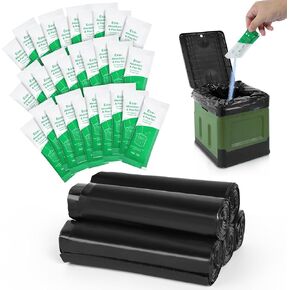 OTraki Portable Toilet Bags Drawstring 8 Gallon with 30 Poo Gel Set, Camping Toilet Bags Toilet Trash Bags, Portable Toilet Powder for Outdoor Camping and Hiking Toilet Gel Powder