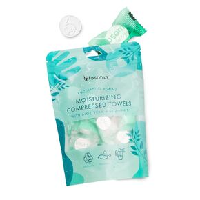Lavender Compressed Towel Tablets – Disposable Cotton, Instant Expandable water activated Face Towels, Travel-Friendly, Biodegradable Moisturizing Towels for Camping and Outdoors Pack of 50
