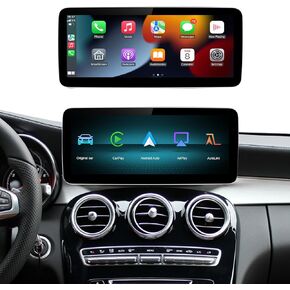 Carplay اللاسلكي/سيارة Android 12.3 بوصة شاشة لمس اللمسات اللمسات لمرسيدس Benz NTG5.0 GLA CLA GLC Airplay/Autolink/USB HD دقة 1920 × 720