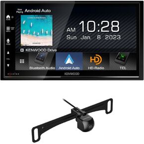 KENWOOD DMX809S eXcelon 6.95-Inch Capacitive Touch Screen, Car Stereo, Wireless and Wired CarPlay and Android Auto, Bluetooth | Plus KENWOOD CMOS-240U Universal Backup Camera