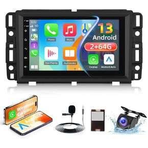 [2+64G] Android 13 Car Stereo for Chevrolet Chevy Silverado GMC Sierra Buick Enclave Yukon - 7 inch Touchscreen Radio with Wireless Carplay & Android Auto, WiFi, GPS, FM/RDS Radio + AHD Backup Camera