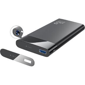LIZVIE Power Bank Camera with 10000 mAh Wireless Slim Portable Mobile with 18W Fast Charger, Magnetic Flip Cover, 1080P WiFi Cameras for Home and Office Surveillance.