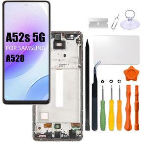 Replacement for Samsung Galaxy A52s 5G LCD Screen with Frame INCELL for Samsung A528B A528B/DS A528N Touch Screen Digitizer Assembly LCD Display with Repair kit(Not Fingerprint Function)