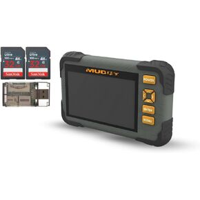SD Card Reader or Viewer with 4.3 Inch LCD Screen Bundle with 32GB Ultra SDHC UHS-I Memory Card (2-Pack) and All-in-One High-Speed Card Reader (4 Items)