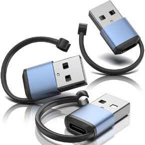 USB C Female to USB A Male Adapter 3Pack, Type C to USBA Adapter Charger Converter USB-A to USB-C Adaptor Fast Charging Compatible with iPhone 16 15 14 13 Plus Pro Max, iPad Pro, Samsung Galaxy