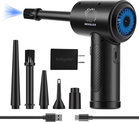 Cordless Air Duster C4915-68W 390 Brush Motor ، 51000 دورة في الدقيقة ، بطارية LI-ION 6000 مللي أمبير ، إعادة شحن سريع لمدة 3-4 ساعات ، مثالية للكمبيوتر الشخصي ولوحة المفاتيح وتنظيف الإلكترونيات in Saudi Arabia