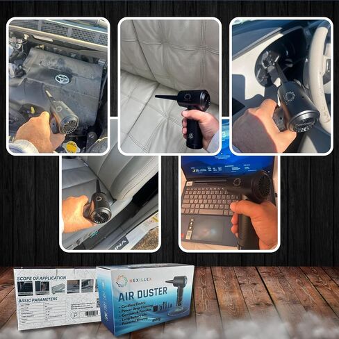 Cordless Air Duster C4915-68W 390 Brush Motor ، 51000 دورة في الدقيقة ، بطارية LI-ION 6000 مللي أمبير ، إعادة شحن سريع لمدة 3-4 ساعات ، مثالية للكمبيوتر الشخصي ولوحة المفاتيح وتنظيف الإلكترونيات in Saudi Arabia