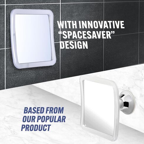 Travel Shower Mirror - Small Fogless Mirror with Triple Suction Cups - Antifog & Shatterproof Stick On Shaving Mirror for Bathroom and Travel - 5.3" x 5.3" (Chrome) in Saudi Arabia