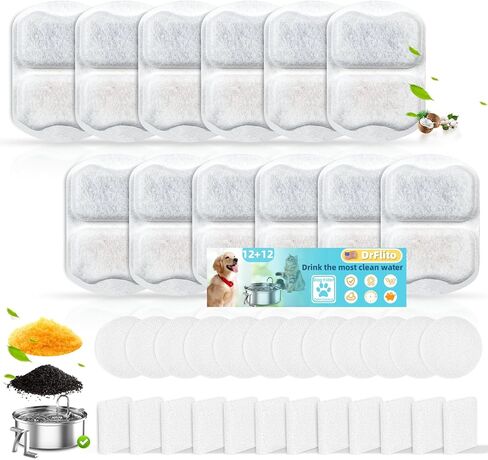 6 مجموعات استبدال فلتر مياه للكلاب متوافق مع نافورة مياه للكلاب سعة 7 لتر/230 أونصة/1.8 جرام، فلتر وعاء مياه للكلاب لنافورة الكلاب المصنوعة من الفولاذ المقاوم للصدأ in Kuwait