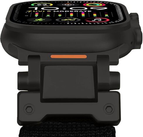 مشبك تيتانيوم من ACESTAR، موصلات تيتانيوم، سوار تريكو متوافق مع Apple Watch Ultra 2 / Ultra 49 ملم / السلسلة 10 46 ملم، طلاء DLC سلسلة Ti Trail 39 جرام 26 ملم شريط نسيجي محبوك واسع in Kuwait