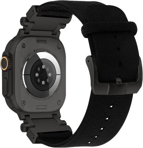 مشبك تيتانيوم من ACESTAR، موصلات تيتانيوم، سوار تريكو متوافق مع Apple Watch Ultra 2 / Ultra 49 ملم / السلسلة 10 46 ملم، طلاء DLC سلسلة Ti Trail 39 جرام 26 ملم شريط نسيجي محبوك واسع in Kuwait