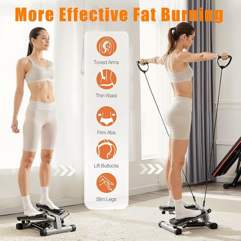 Stepper for Exercise at Home Mini Stair Stepper with Resistance Bands Exercise Equipment for Home Stair Climber Stepper Machine for Home Gym Cardio Equipment for Full Body Workout in Saudi Arabia