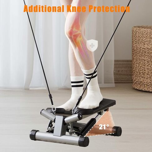 Stepper for Exercise at Home Mini Stair Stepper with Resistance Bands Exercise Equipment for Home Stair Climber Stepper Machine for Home Gym Cardio Equipment for Full Body Workout in Saudi Arabia