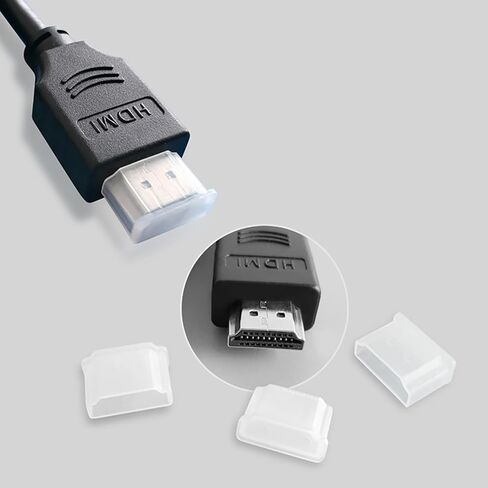 20PCS Plastic HDMI Male Port Anti Dust Dustproof Cover Cap Plug Protector Compatible with Computer Laptop TV (Transparent) in Kuwait