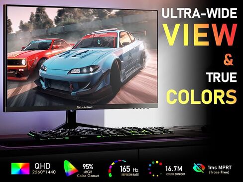 memzuoix 25 Inch Monitor with Ultra-Thin and 3-Side Frameless Panel, FHD 1080P 100Hz Gaming Monitor with Audio Output, Speakers, 1ms MPRT, 99% sRGB, Eye Care, HDMI, VGA, VESA in Saudi Arabia