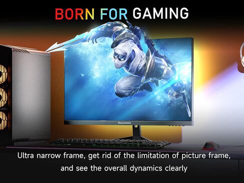 memzuoix 25 Inch Monitor with Ultra-Thin and 3-Side Frameless Panel, FHD 1080P 100Hz Gaming Monitor with Audio Output, Speakers, 1ms MPRT, 99% sRGB, Eye Care, HDMI, VGA, VESA in Saudi Arabia
